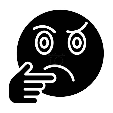 Ilustración de Cara triste icono emoticono, vector de ilustración - Imagen libre de derechos