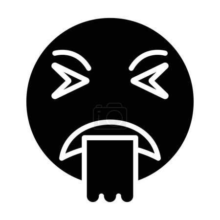 Ilustración de Llanto icono emoticono cara, vector de ilustración - Imagen libre de derechos