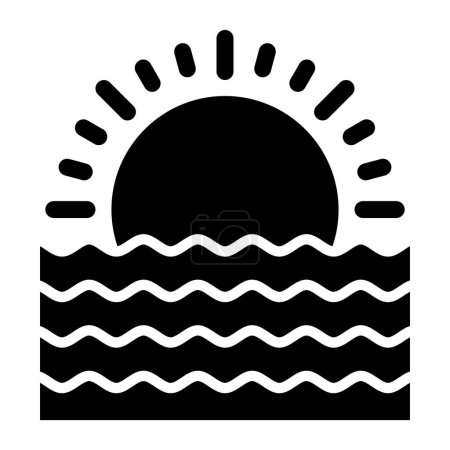 Ilustración de Puesta de sol. Icono web ilustración simple - Imagen libre de derechos