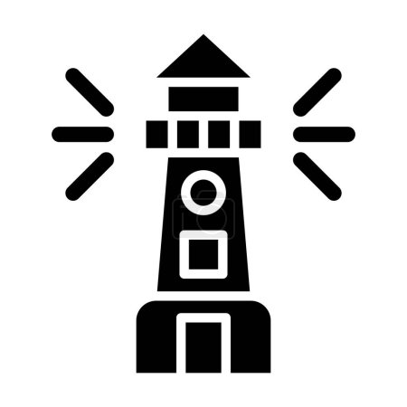 Illustration for Lighthouse tower flat vector line icon. - Royalty Free Image
