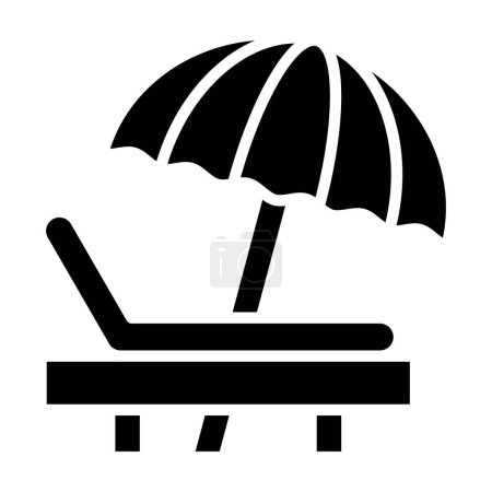 Illustration for Beach chair and umbrella icon. vector illustration - Royalty Free Image
