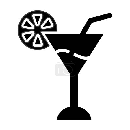 Téléchargez les illustrations : Un cocktail. icône web illustration simple - en licence libre de droit
