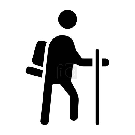 Illustration for Man with crutches icon, vector illustration - Royalty Free Image