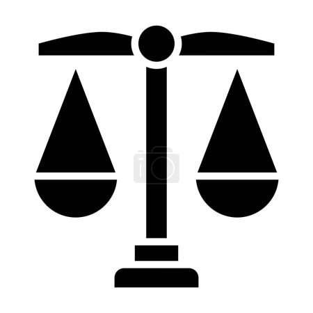 Téléchargez les illustrations : Échelle de justice glyphe vecteur plat icône - en licence libre de droit