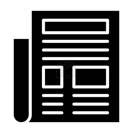 Téléchargez les illustrations : Icône de glyphe de journal, illustration vectorielle simple - en licence libre de droit