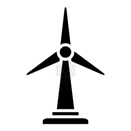 Téléchargez les illustrations : Icône éolienne, illustration vectorielle - en licence libre de droit