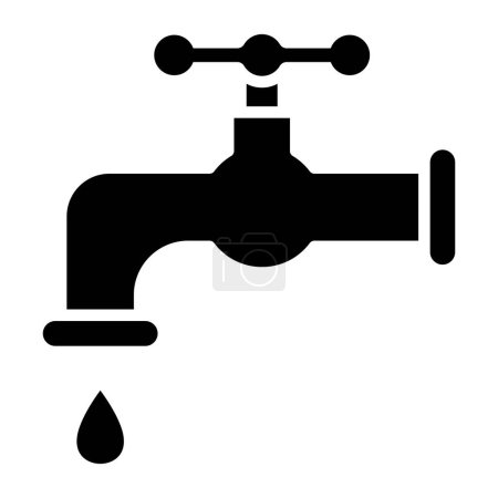 Illustration for Faucet icon. simple illustration of water tap vector icons for web - Royalty Free Image