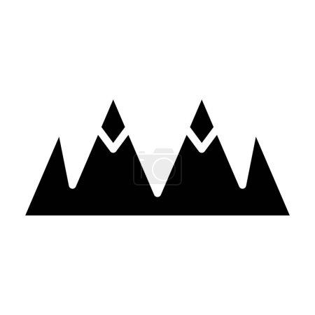 Ilustración de Icono de montañas. ilustración en blanco y negro. - Imagen libre de derechos