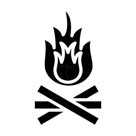 Ilustración de Vector icono de fuego aislado en el fondo blanco para su diseño web y aplicación móvil, concepto de logotipo fogata - Imagen libre de derechos