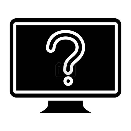 Illustration for Monitor, question, coding, technology, information, internet solid glyph icon concept vector - Royalty Free Image