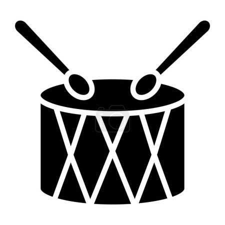 Téléchargez les illustrations : Icône de tambour illustration vectorielle - en licence libre de droit