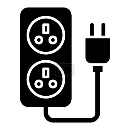 Illustration for Plug vector glyph icon - Royalty Free Image