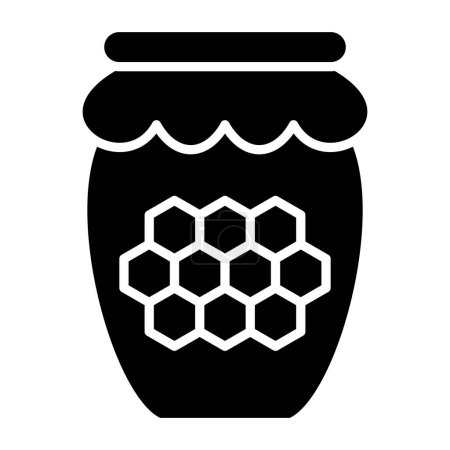 Illustration for Honey jar icon. simple illustration of bee vector icons for web design isolated on white background - Royalty Free Image