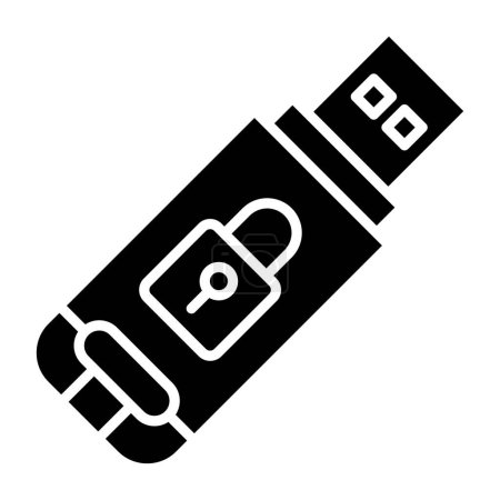 Ilustración de Usb flash drive icon vector. outline simple key sign. isolated contour symbol illustration - Imagen libre de derechos
