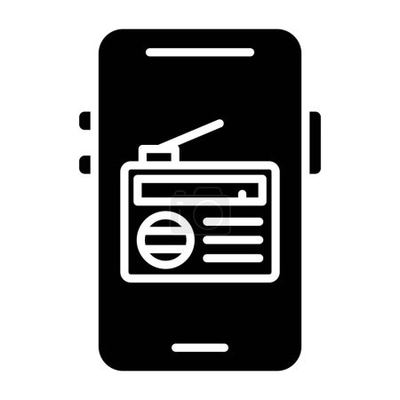 Téléchargez les illustrations : Icône de téléphone portable, illustration vectorielle - en licence libre de droit