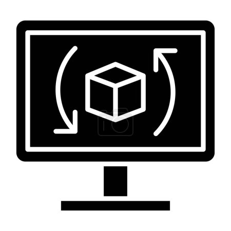 Téléchargez les illustrations : Icône de moniteur d'ordinateur, illustration vectorielle - en licence libre de droit