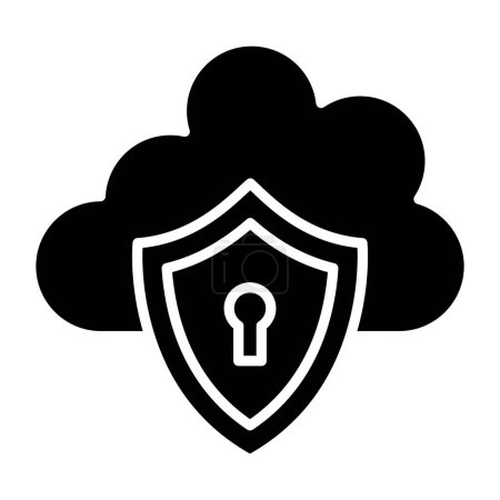 Ilustración de Seguridad en la nube. diseño simple - Imagen libre de derechos