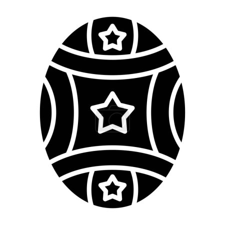 Téléchargez les illustrations : Icône de balle dans le style noir isolé sur fond blanc. illustration vectorielle de symbole de football américain. - en licence libre de droit