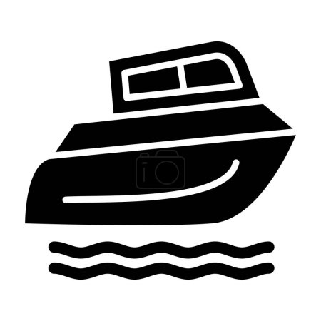 Téléchargez les illustrations : Bateau de croisière icône vecteur. symbole de bateau de mer. illustration de contour isolé - en licence libre de droit