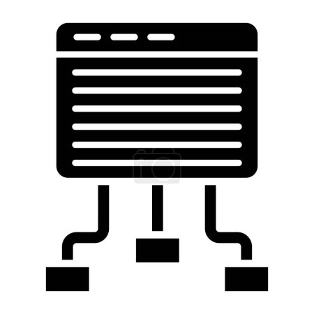 Illustration for Server vector icon modern simple line and solid design, computer, database, web, and seo editable stroke - Royalty Free Image