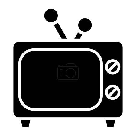 Ilustración de Icono de televisión. ilustración en negro sobre fondo blanco. vector símbolo aislado - Imagen libre de derechos