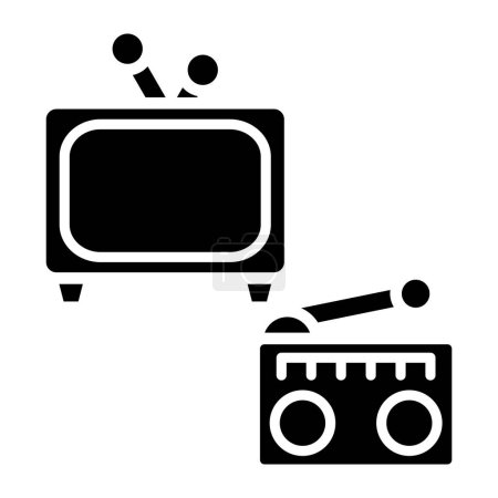 Illustration for Tv icon. flat illustration of radio vector icons for web - Royalty Free Image