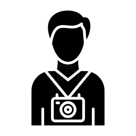 Illustration for Man with camera icon. vector illustration - Royalty Free Image