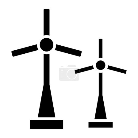 Téléchargez les illustrations : Icône éolienne. illustration de contour des icônes vectorielles d'énergie pour le web - en licence libre de droit