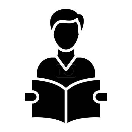 Ilustración de Estudiante lectura libro icono vector ilustración diseño - Imagen libre de derechos