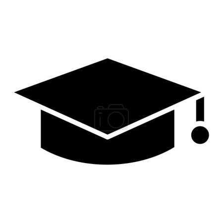 Ilustración de Icono de la tapa de graduación. esquema ilustración de los iconos de vector sombrero para la web - Imagen libre de derechos