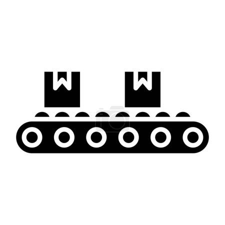 Téléchargez les illustrations : Conveyor belt icon. outline illustration of warehouse truck vector icons for web - en licence libre de droit