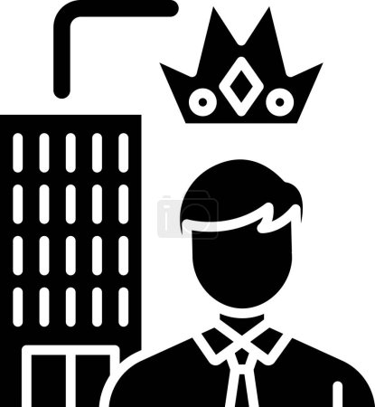 Ilustración de Hombre con icono de la corona, ilustración vectorial - Imagen libre de derechos