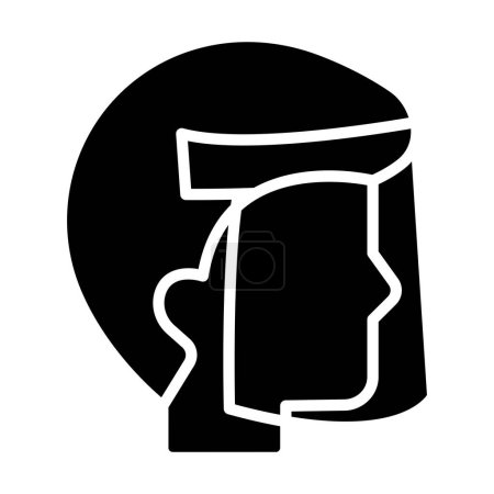 Téléchargez les illustrations : Icône Face Shield sur fond blanc. - en licence libre de droit
