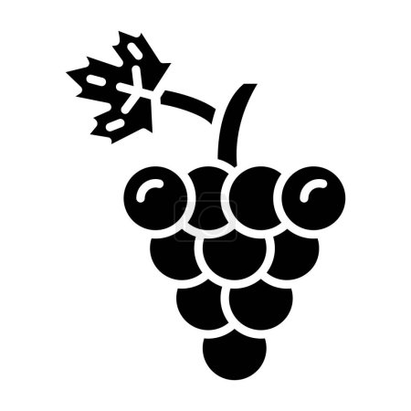 Téléchargez les illustrations : Icône de raisin illustration vectorielle - en licence libre de droit