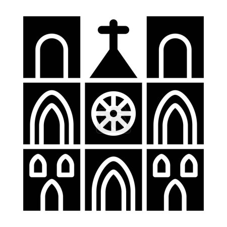 Téléchargez les illustrations : Icône web Notre Dame illustration simple - en licence libre de droit