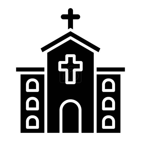 Illustration for Church icon in outline style isolated on white background. christian symbol vector illustration. - Royalty Free Image