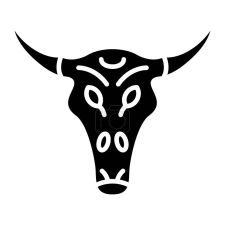 Téléchargez les illustrations : Tête de taureau icône du crâne, illustration vectorielle - en licence libre de droit
