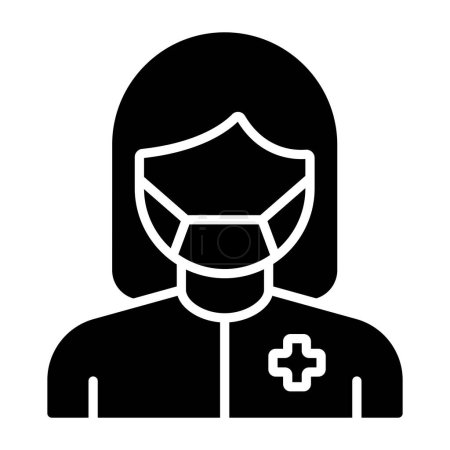 Téléchargez les illustrations : Femme chirurgien icône web illustration simple - en licence libre de droit