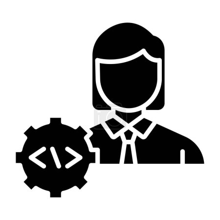 Illustration for Developer Female web icon simple design - Royalty Free Image