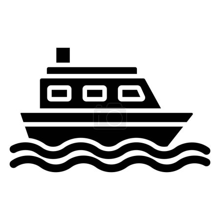 Téléchargez les illustrations : Icône web bateau design simple - en licence libre de droit
