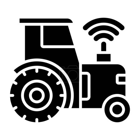 Téléchargez les illustrations : Icône Smart Tractor, illustration vectorielle design simple - en licence libre de droit
