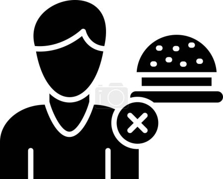 Téléchargez les illustrations : Pas d'icône de l'appétit, illustration vectorielle design simple - en licence libre de droit