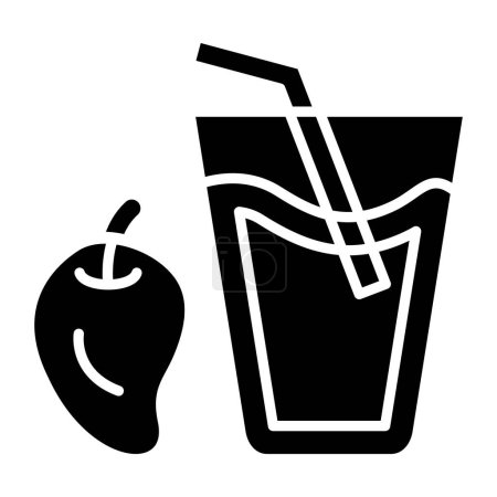 Téléchargez les illustrations : Icône Jus de mangue, illustration vectorielle design simple - en licence libre de droit