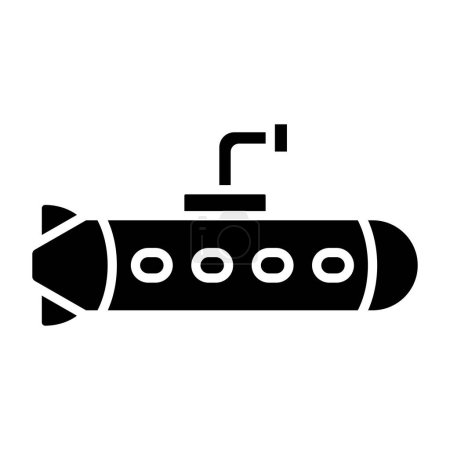 Téléchargez les illustrations : Sous-marin icône vecteur isolé sur fond blanc - en licence libre de droit