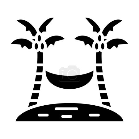 Téléchargez les illustrations : Hamac illustration simple des icônes vectorielles de vacances de plage pour le Web - en licence libre de droit