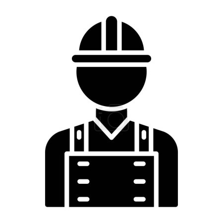 Ilustración de Trabajador con el icono del casco, ilustración del vector - Imagen libre de derechos