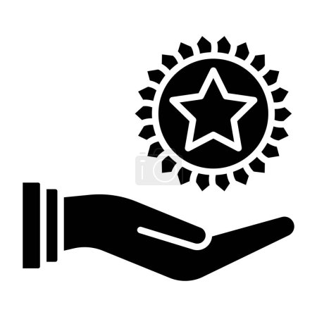 Ilustración de Mano con icono de clasificación de estrellas, ilustración de vectores - Imagen libre de derechos