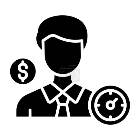 Téléchargez les illustrations : Homme d'affaires avec icône dollar illustration vectorielle - en licence libre de droit