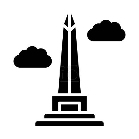 Ilustración de Obelisco de Buenos Aires aislado sobre fondo blanco. - Imagen libre de derechos