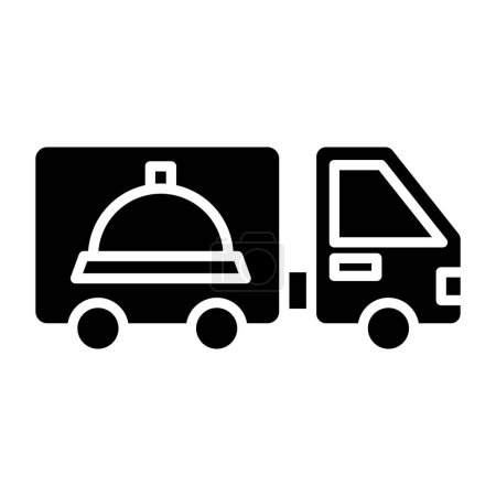 Téléchargez les illustrations : Vecteur d'icône de service de livraison. signe de camion de nourriture. illustration de symbole isolé - en licence libre de droit